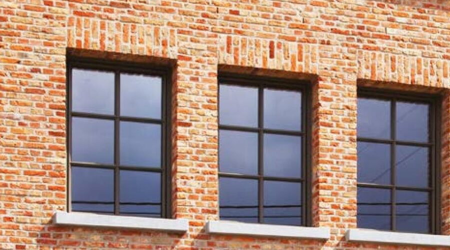 Slim heritage-style aluminium windows in a period brick building